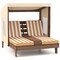 Children's Lounge Chair with Canopy Cup Holders Storage and Fir Wood Frame Comfortable Cushions